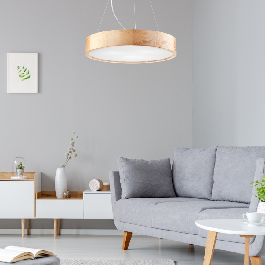 Luster na sajli NATURAL 3xE27/60W/230V ø 47 cm bor