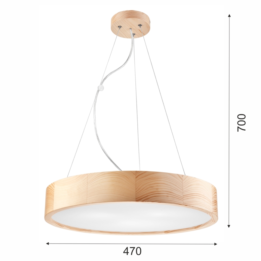 Luster na sajli NATURAL 3xE27/60W/230V ø 47 cm bor