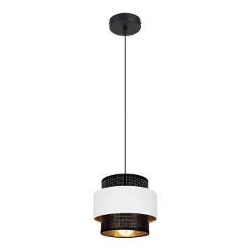 Luster na sajli NESS 1xE27/60W/230V crno/bela