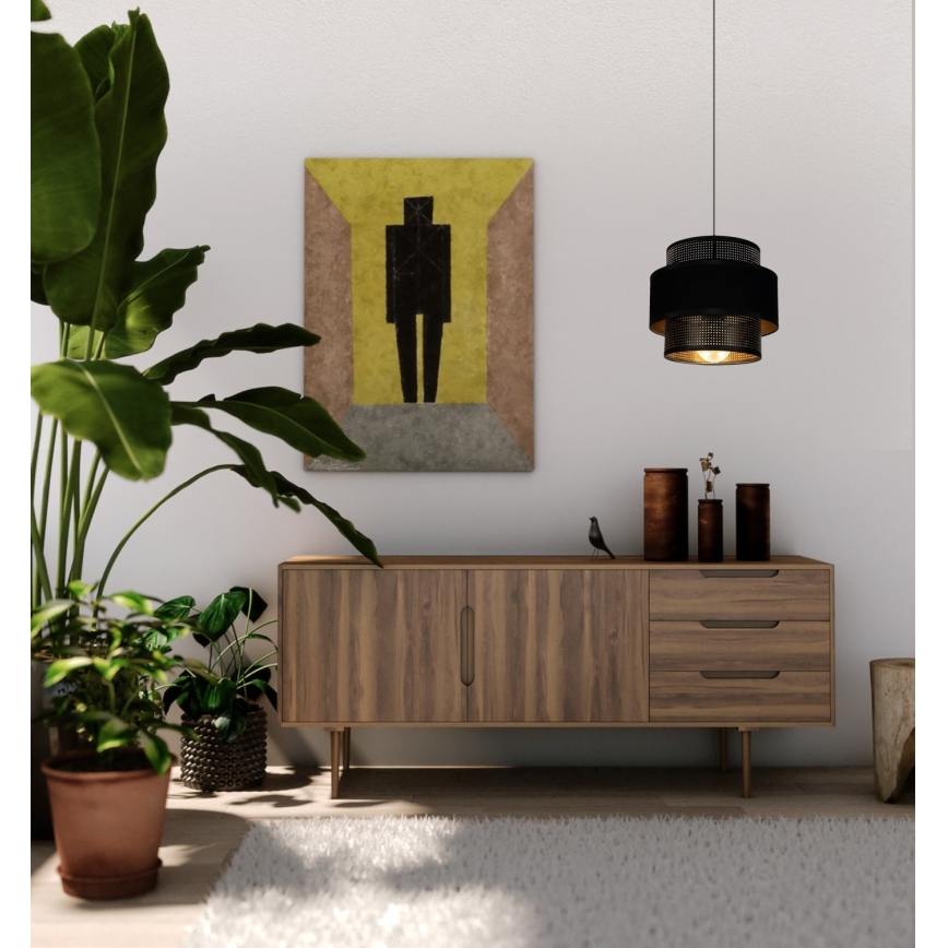 Luster na sajli NESS 1xE27/60W/230V crno