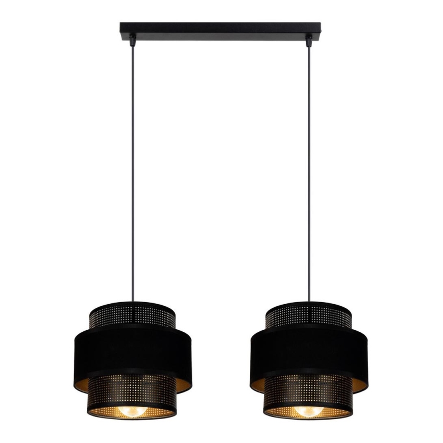 Luster na sajli NESS 2xE27/60W/230V crno