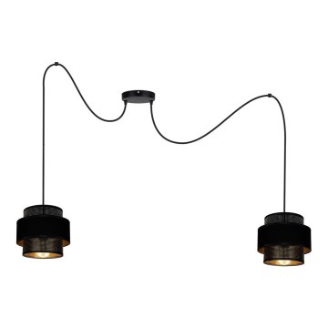 Luster na sajli NESS 2xE27/60W/230V pauk crni