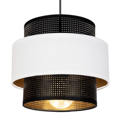 Luster na sajli NESS 2xE27/60W/230V pauk crno/bela