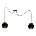 Luster na sajli NESS 2xE27/60W/230V pauk crno