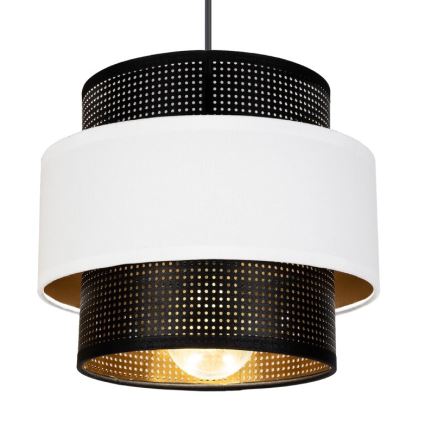 Luster na sajli NESS 2xE27/60W/230V pr. 30 cm crno/bela