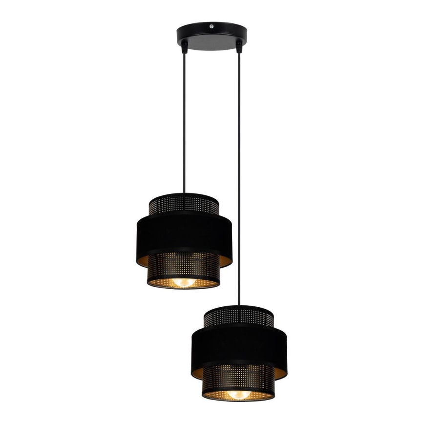 Luster na sajli NESS 2xE27/60W/230V pr. 30 cm crno