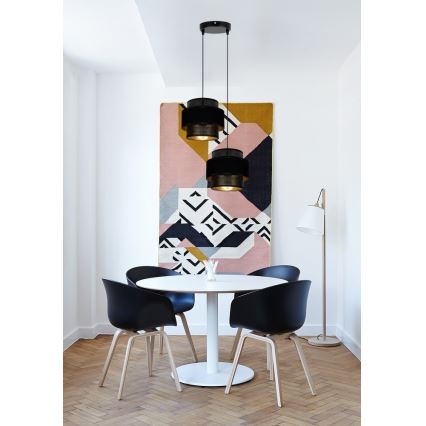 Luster na sajli NESS 2xE27/60W/230V pr. 30 cm crno