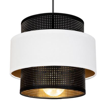 Luster na sajli NESS 3xE27/60W/230V pr. 45 cm crno/bela