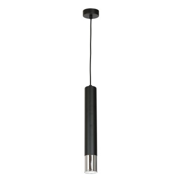 Luster na sajli NEST 1xGU10/8W/230V crno/sjajni krom