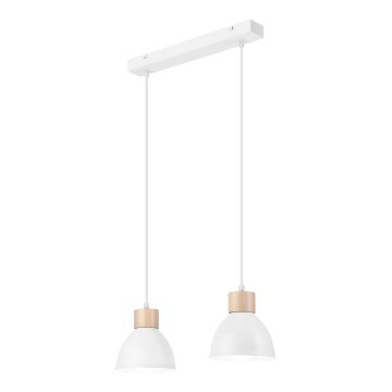 Luster na sajli NICO 2xE27/60W/230V bela/bukva