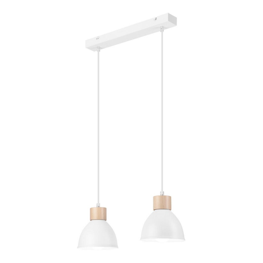 Luster na sajli NICO 2xE27/60W/230V bela/bukva
