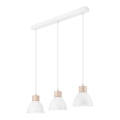 Luster na sajli NICO 3xE27/60W/230V bela/bukva