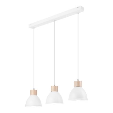 Luster na sajli NICO 3xE27/60W/230V bela/bukva