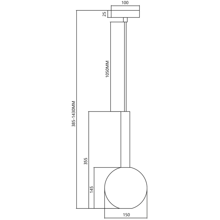 Luster na sajli NIKO 1xG9/9W/230V pr. 15 cm crno