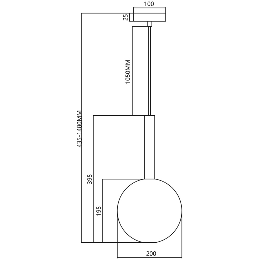 Luster na sajli NIKO 1xG9/9W/230V pr. 20 cm crno