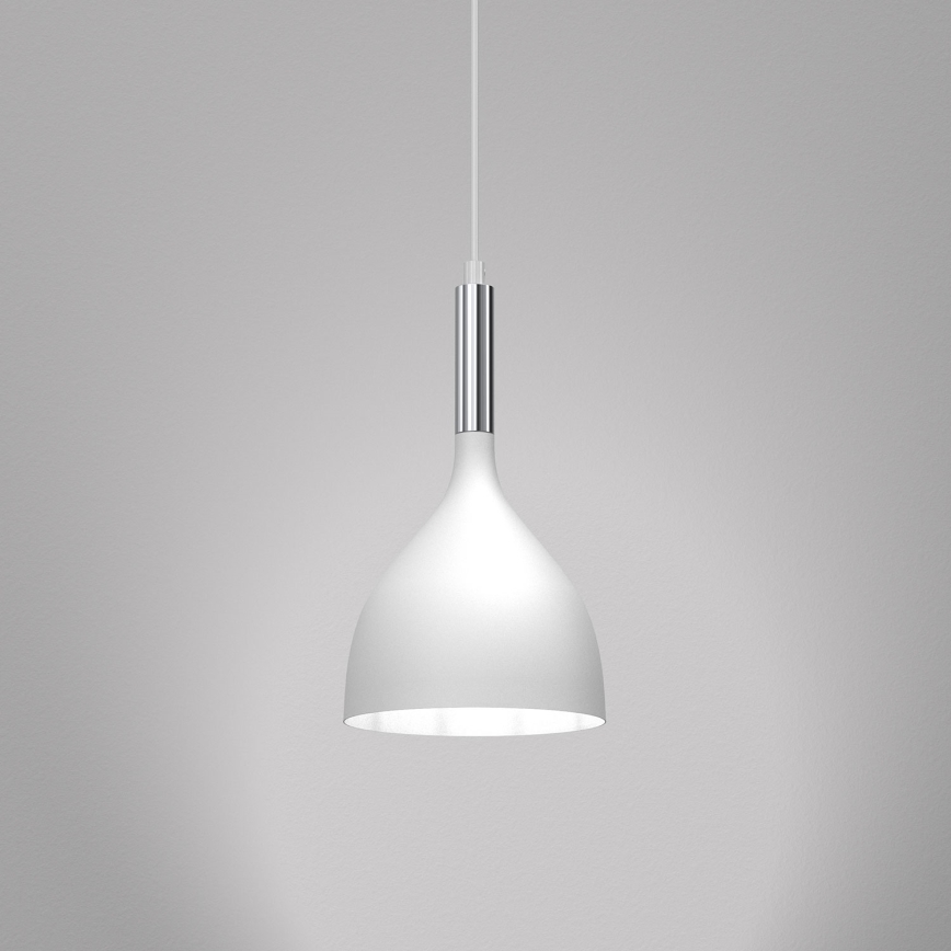 Luster na sajli NOAK 1xE27/15W/230V bela/sjajni krom