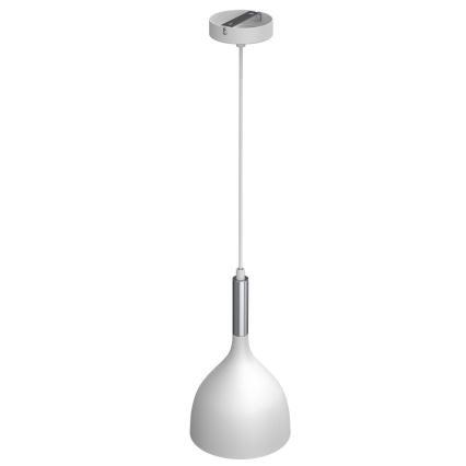 Luster na sajli NOAK 1xE27/15W/230V bela/sjajni krom