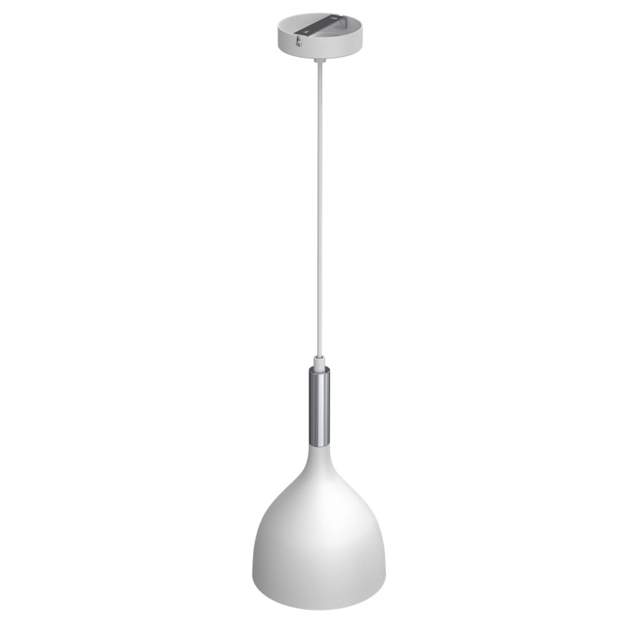 Luster na sajli NOAK 1xE27/15W/230V bela/sjajni krom