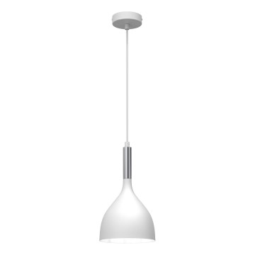 Luster na sajli NOAK 1xE27/15W/230V bela/sjajni krom