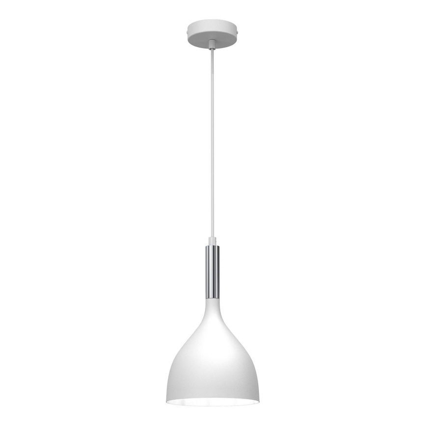 Luster na sajli NOAK 1xE27/15W/230V bela/sjajni krom
