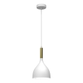 Luster na sajli NOAK 1xE27/15W/230V bela/zlatna