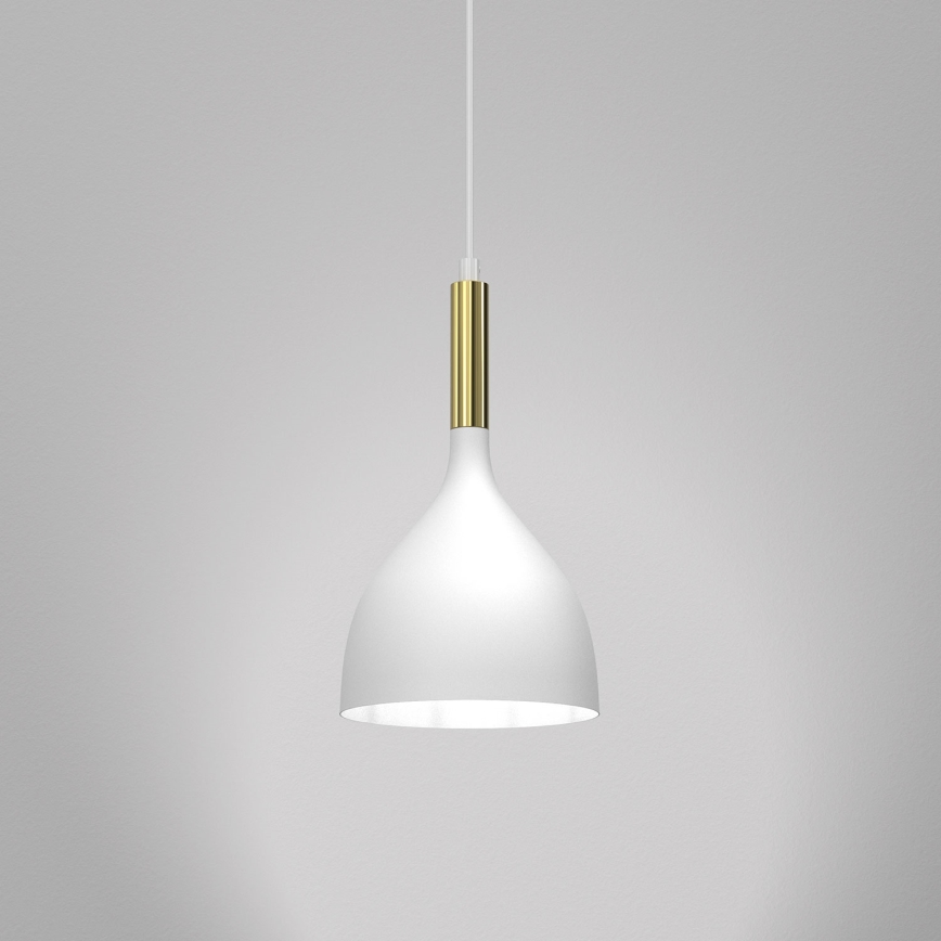 Luster na sajli NOAK 1xE27/15W/230V bela/zlatna