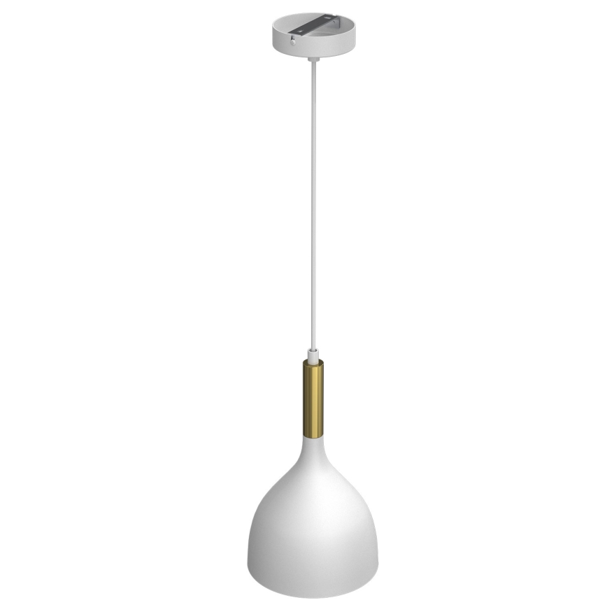 Luster na sajli NOAK 1xE27/15W/230V bela/zlatna