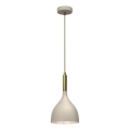 Luster na sajli NOAK 1xE27/15W/230V bež/zlatna