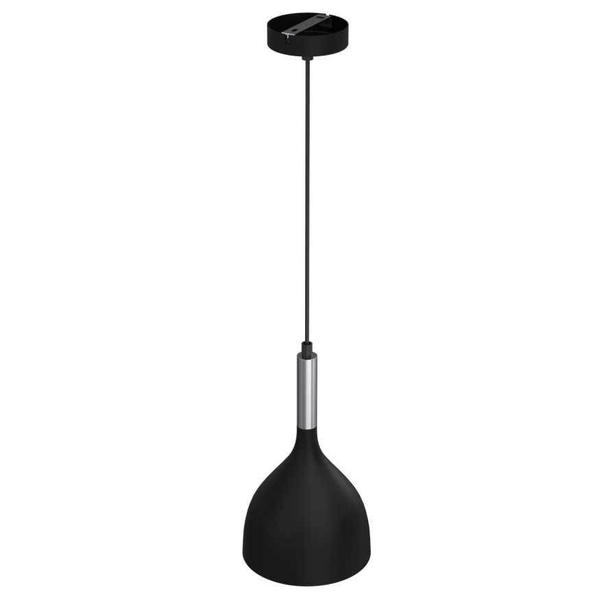 Luster na sajli NOAK 1xE27/15W/230V crno/sjajni krom