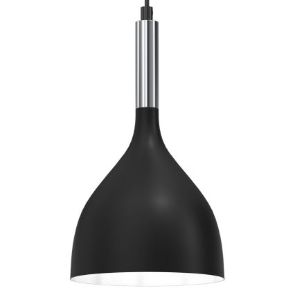 Luster na sajli NOAK 1xE27/15W/230V crno/sjajni krom