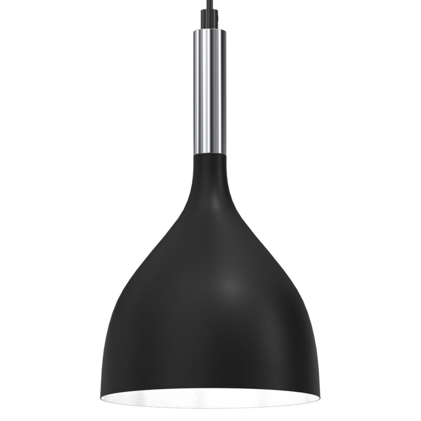 Luster na sajli NOAK 1xE27/15W/230V crno/sjajni krom