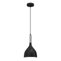 Luster na sajli NOAK 1xE27/15W/230V crno/sjajni krom