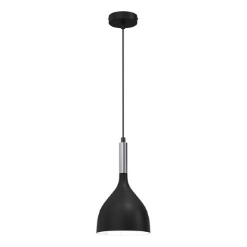 Luster na sajli NOAK 1xE27/15W/230V crno/sjajni krom