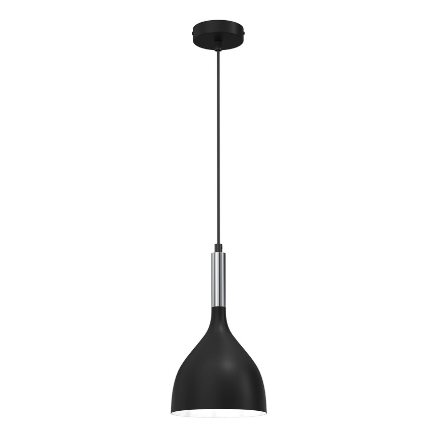 Luster na sajli NOAK 1xE27/15W/230V crno/sjajni krom