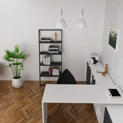 Luster na sajli NOAK 2xE27/15W/230V bela/sjajni hrom