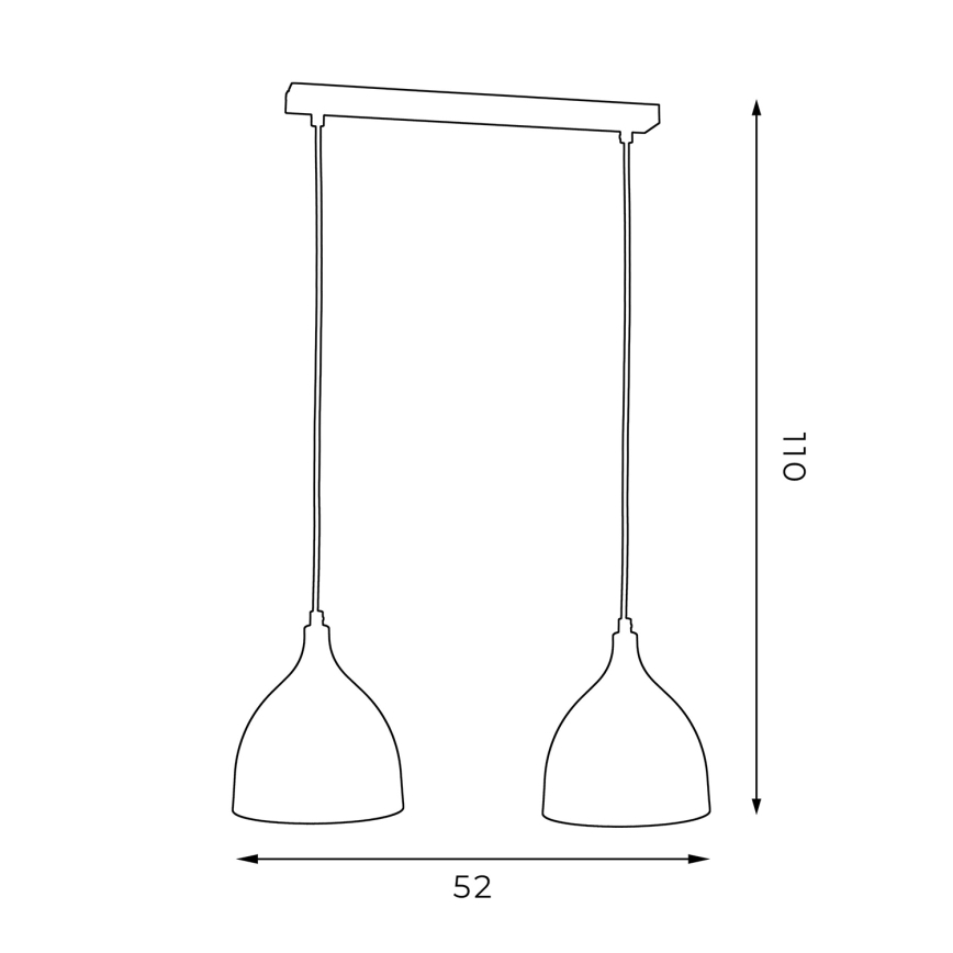 Luster na sajli NOAK 2xE27/15W/230V bela
