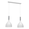 Luster na sajli NOAK 2xE27/15W/230V bela/sjajni krom
