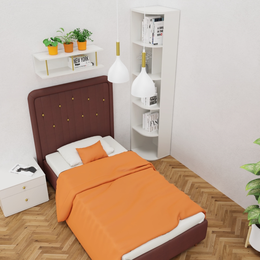 Luster na sajli NOAK 2xE27/15W/230V bela/zlatna
