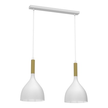 Luster na sajli NOAK 2xE27/15W/230V beli/zlatni