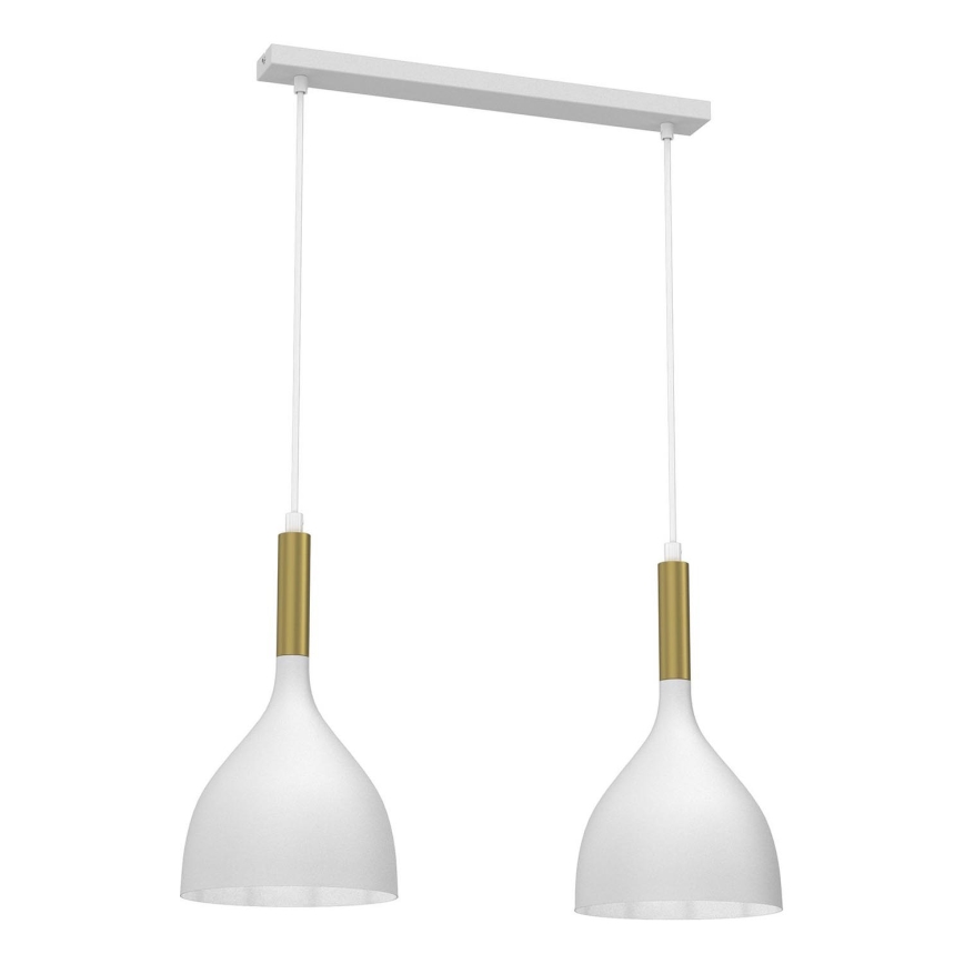 Luster na sajli NOAK 2xE27/15W/230V beli/zlatni