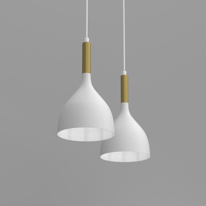 Luster na sajli NOAK 2xE27/15W/230V beli/zlatni