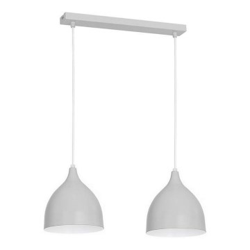 Luster na sajli NOAK 2xE27/15W/230V sivo