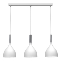Luster na sajli NOAK 3xE27/15W/230V bela/sjajni krom