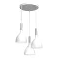 Luster na sajli NOAK 3xE27/15W/230V bela/sjajni krom