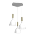 Luster na sajli NOAK 3xE27/15W/230V bela/zlatna