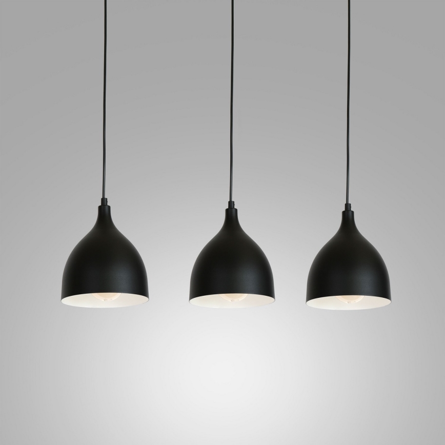 Luster na sajli NOAK 3xE27/15W/230V crna