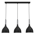 Luster na sajli NOAK 3xE27/15W/230V crna/sjajni hrom