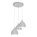 Luster na sajli NOAK 3xE27/15W/230V sivo