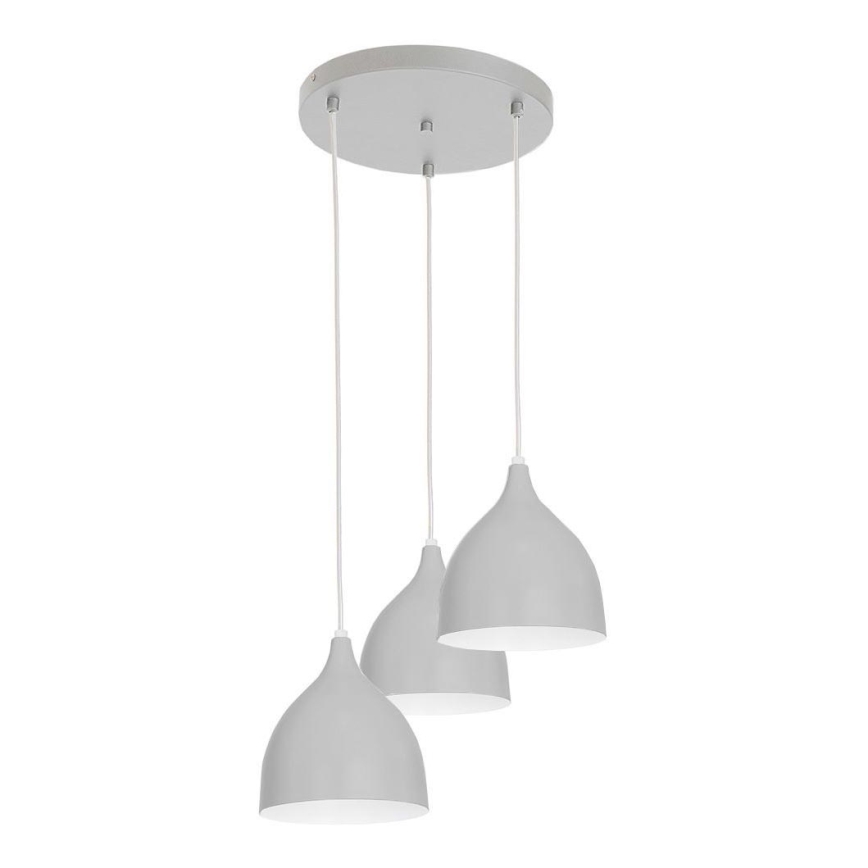 Luster na sajli NOAK 3xE27/15W/230V sivo
