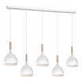 Luster na sajli NOAK 5xE27/15W/230V bela/bukva